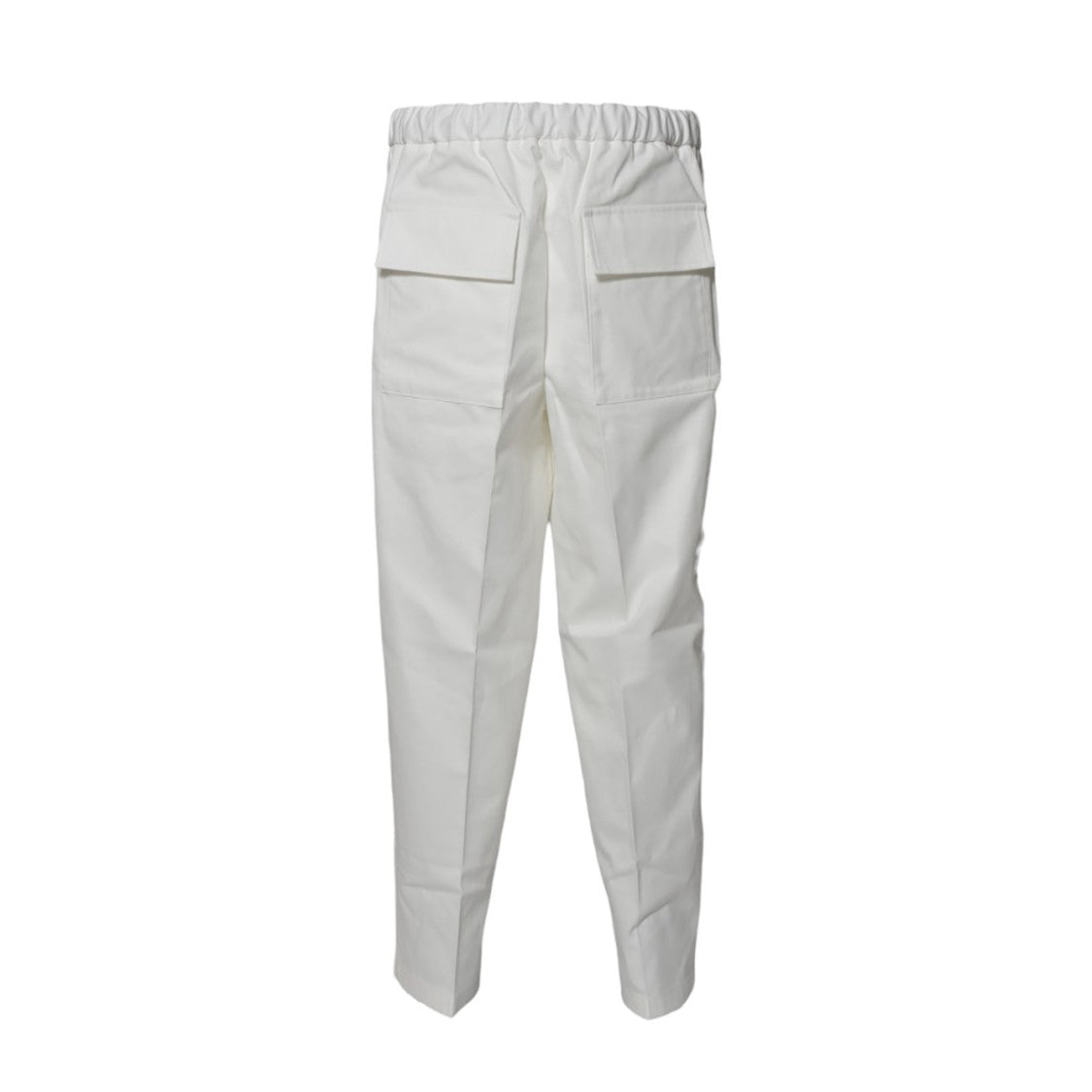 Jil Sander Straight-Leg White Trousers With Elastic Waistband