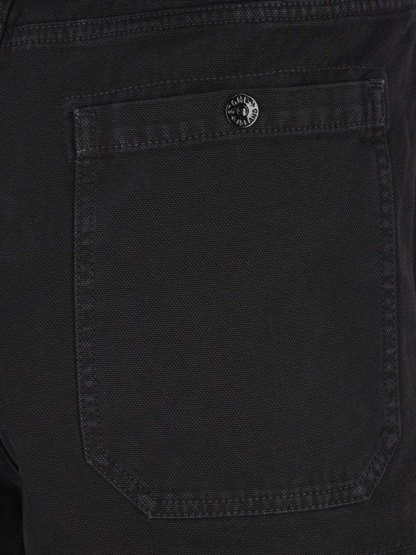 Stone Island Straight-Leg Utility Pants With Mid-Rise Waist