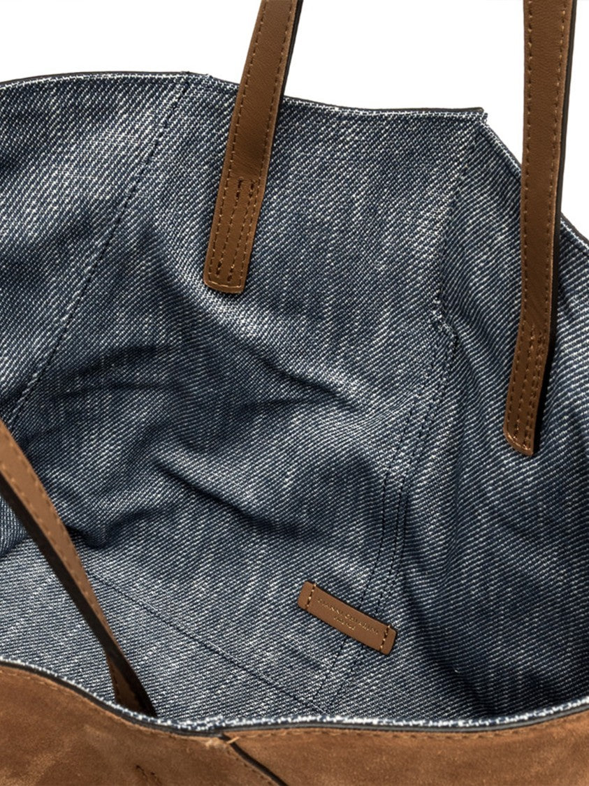 Gianni Chiarini Maya Warm Brown Suede Structured Tote