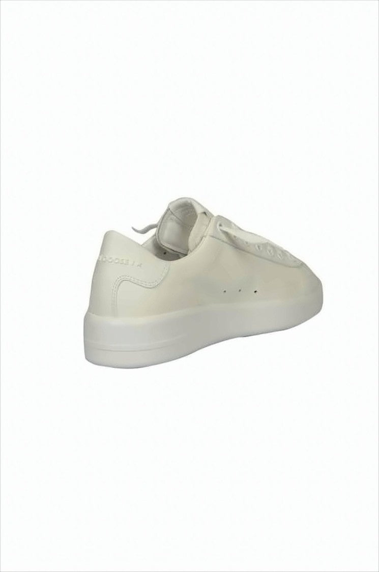 Golden Goose Minimalist White Low-Top Sneakers With Glitter Star Detail