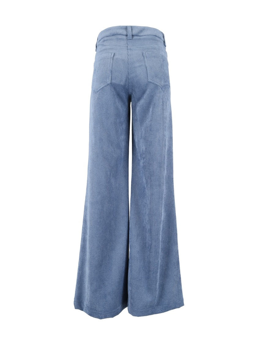 Ermanno Scervino Wide-Leg High-Waisted Textured Wide-Leg Pants