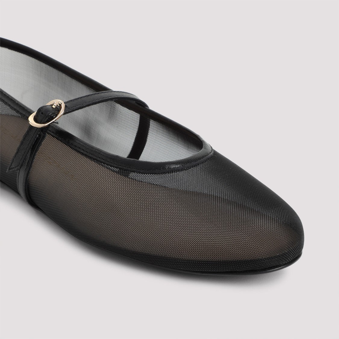 Stuart Weitzman Bareitall Black Mesh Ballerinas