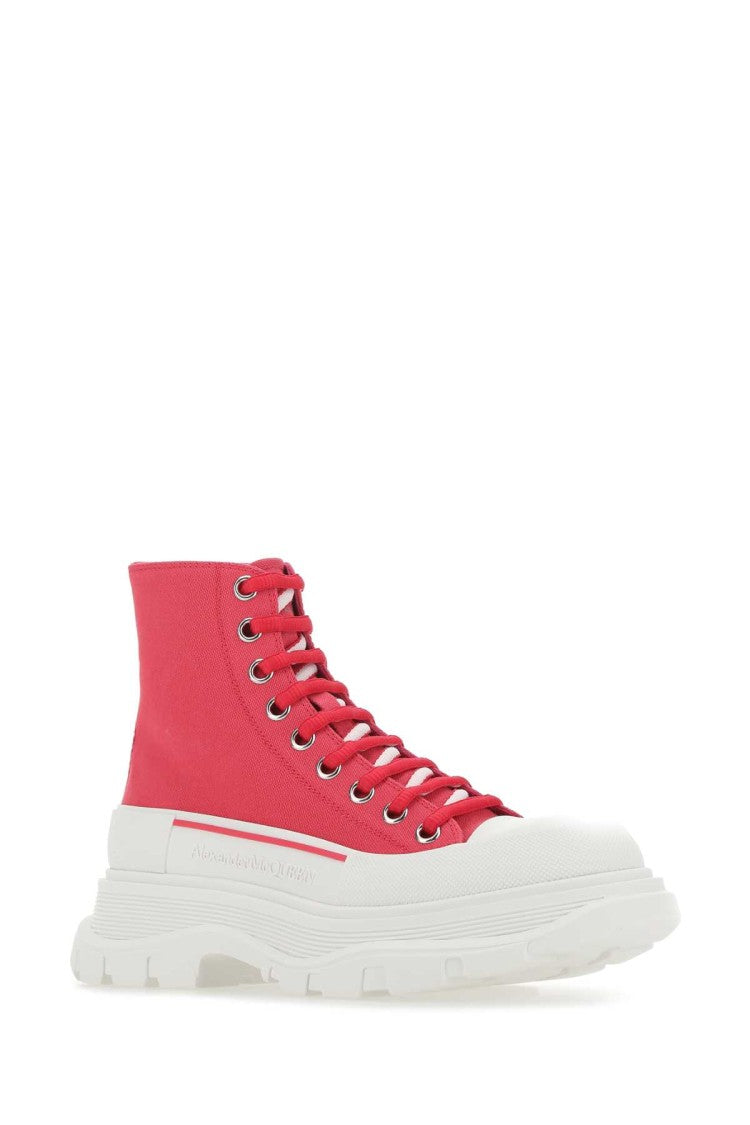 Alexander Mcqueen Fuchsia Canvas Tread Slick Sneakers