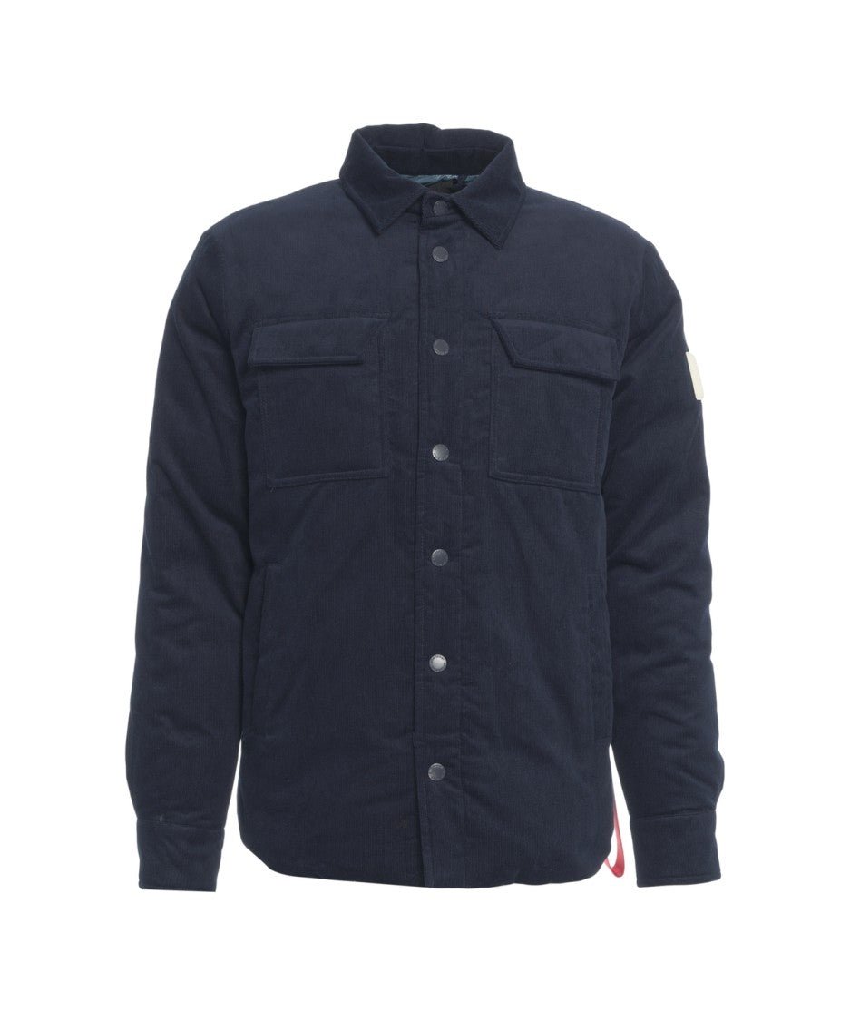 After Label Belluno Padded Overshirt With Classic Shirt Collar And Flap Pockets