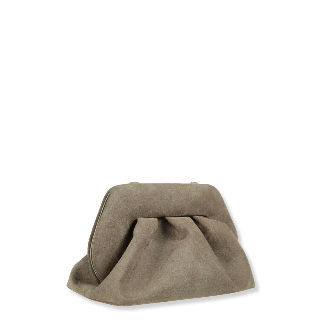 Themoirè Suede Handbag In Muted Mud Tone