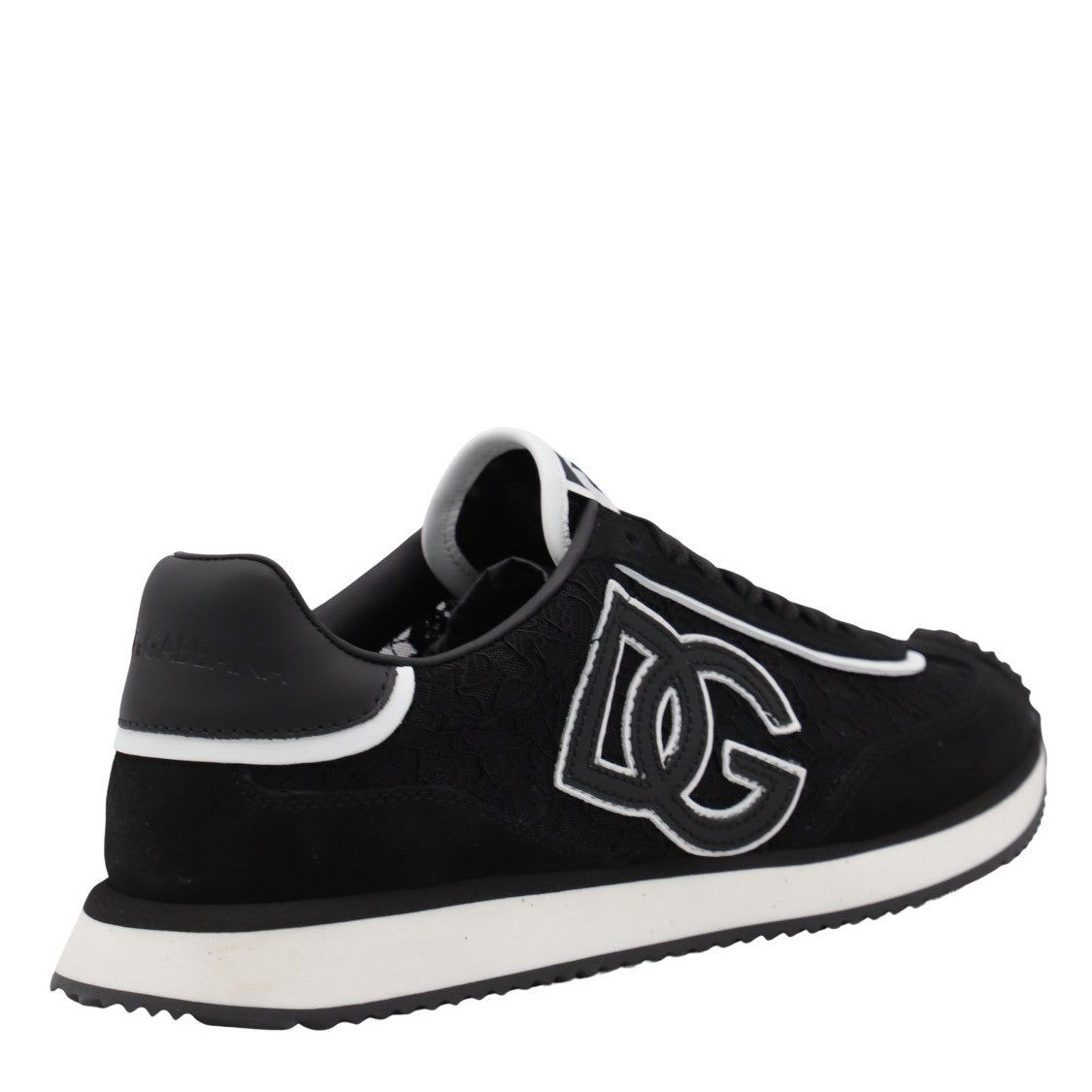 Dolce & Gabbana Textured Black Sneakers With Contrasting White Accents