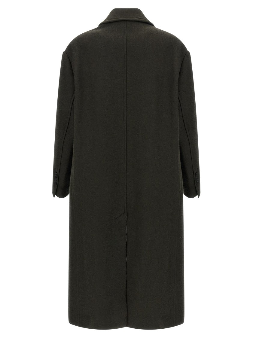 Ami Double-Breasted Virgin Wool Coat With Peak Lapels And Tailored Finish