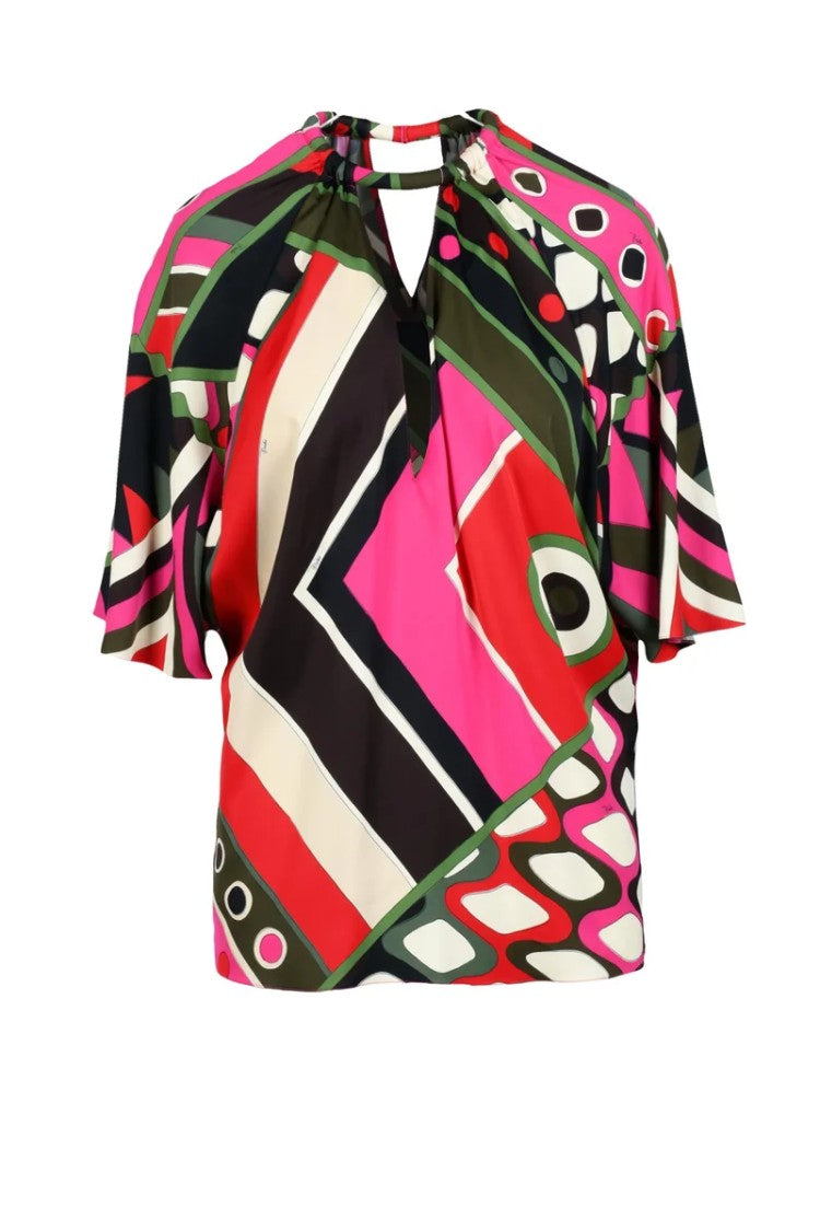 Pucci Jersey Blouse - Green/Red