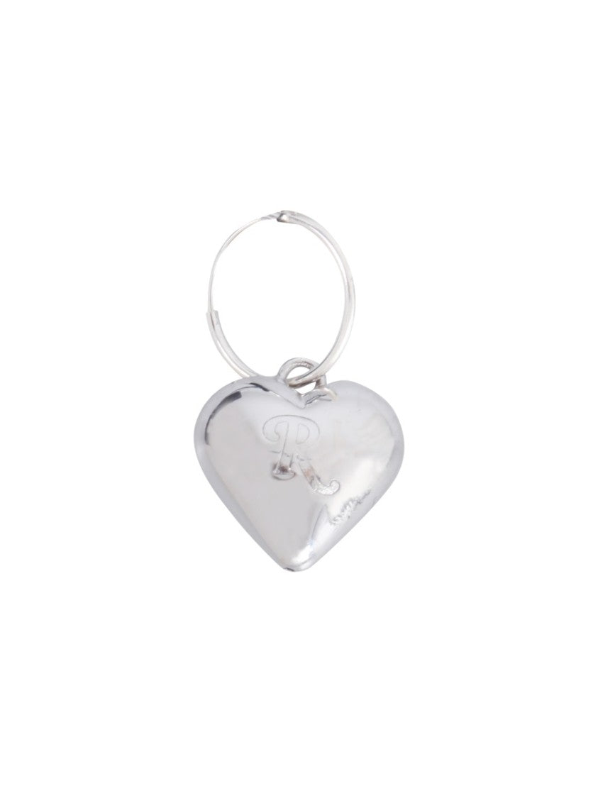 Raf Simons Small Heart Single Earrings With R
