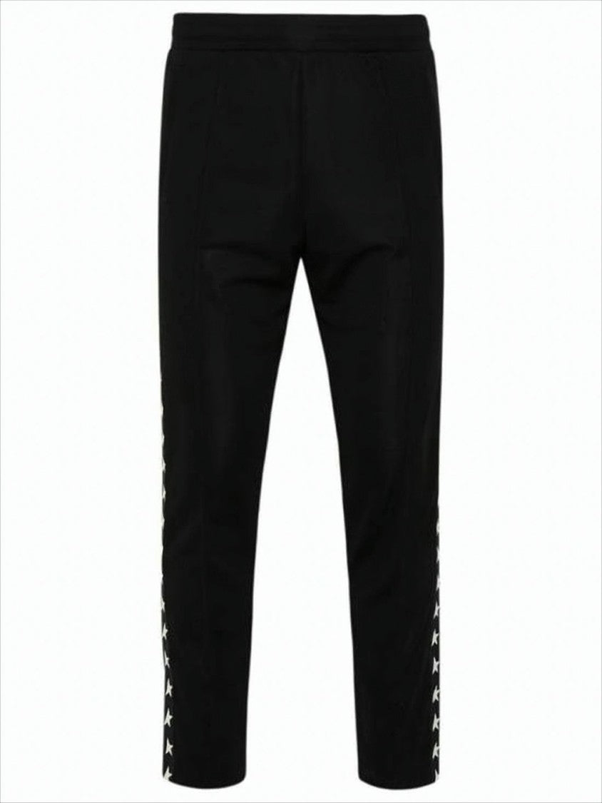 Golden Goose Slim-Fit Black Track Pants With Star Print Accents