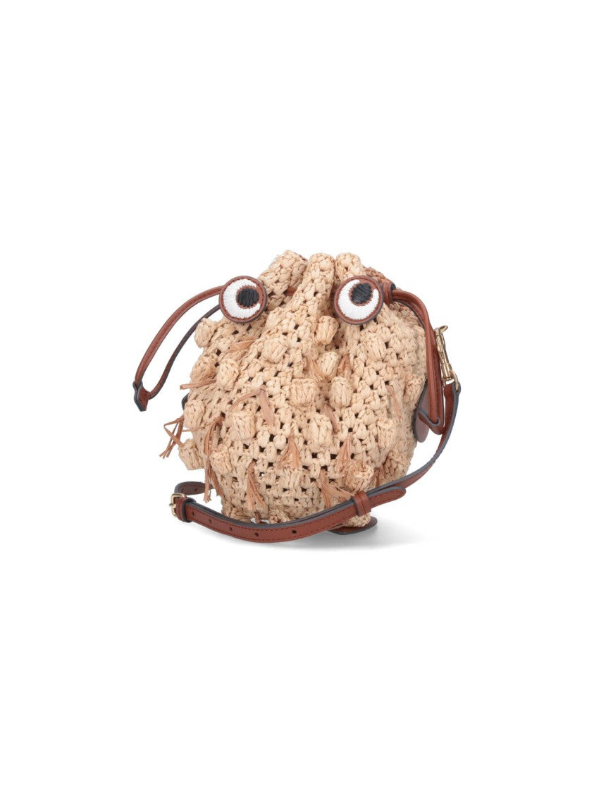 Anya Hindmarch Mini "Eyes" Crossbody Bag – Beige