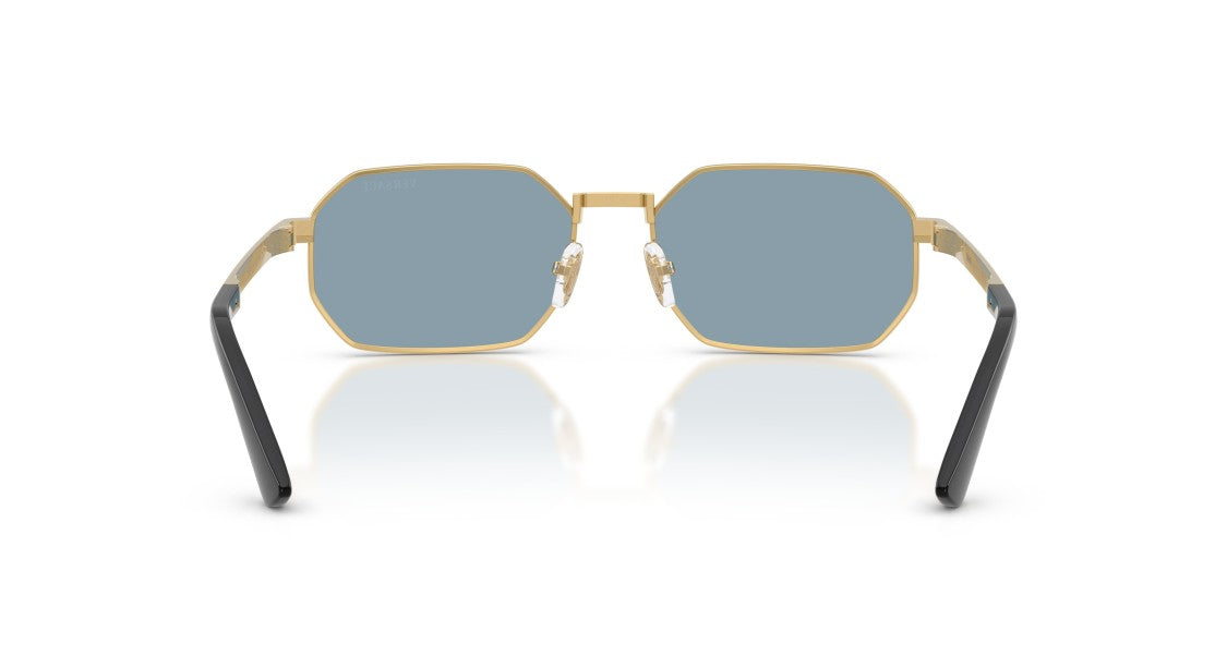 Versace Geometric Frame Sunglasses With Gold Metal Rims