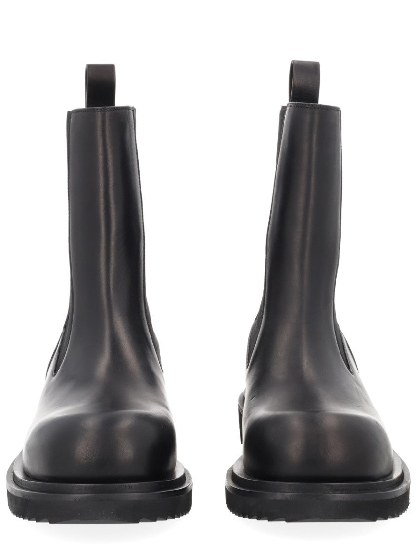Rick Owens Black Beatle Gabe Ridged Sole Boots