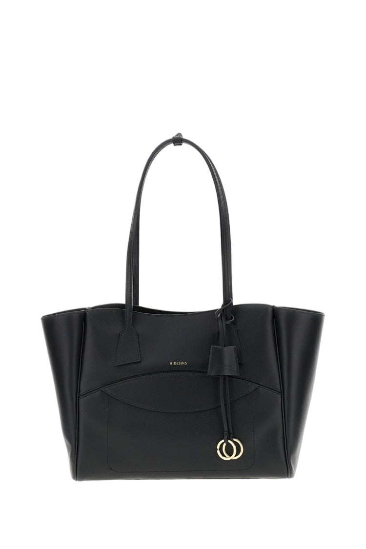 Hidesins Black Shopper Leather Shoulder Bag