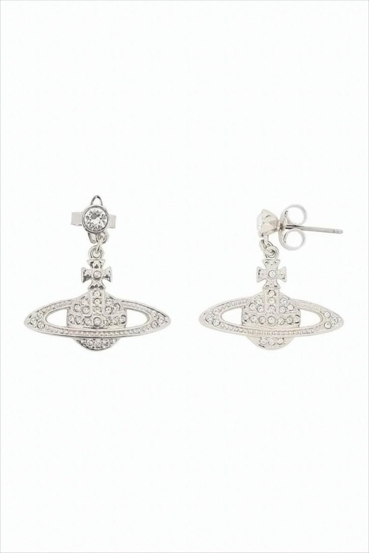 Vivienne Westwood Orb And Cross Design Crystal Earrings
