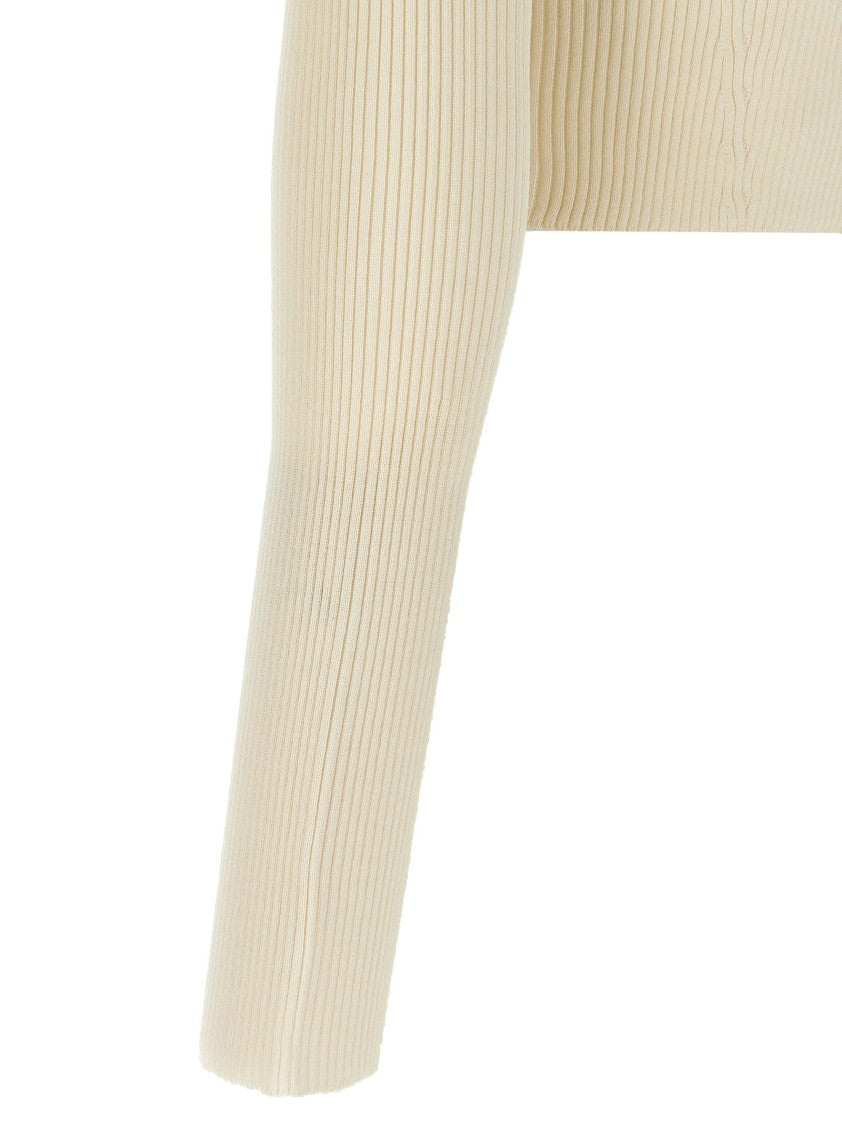 Jil Sander Ribbed Stretch Wool And Viscose Blend Cardigan