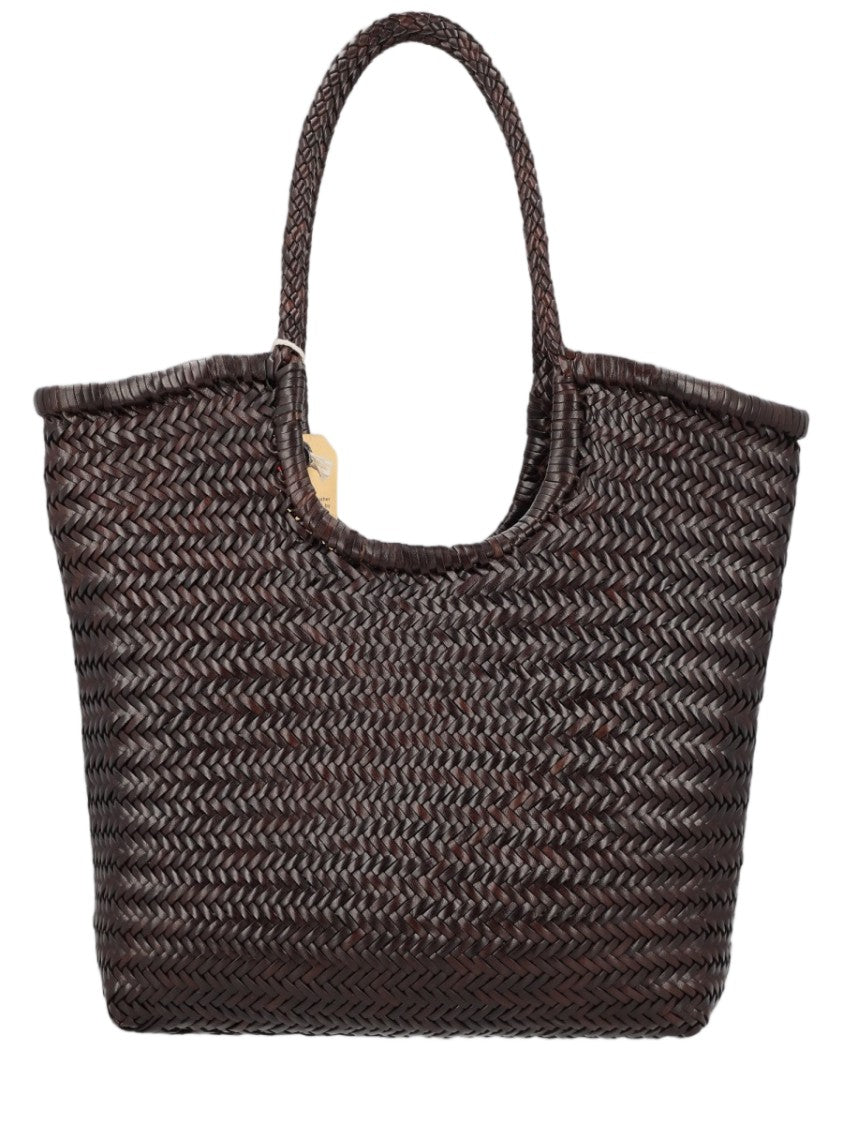 Dragon Diffusion Dark Brown Woven Leather Shoulder Bag