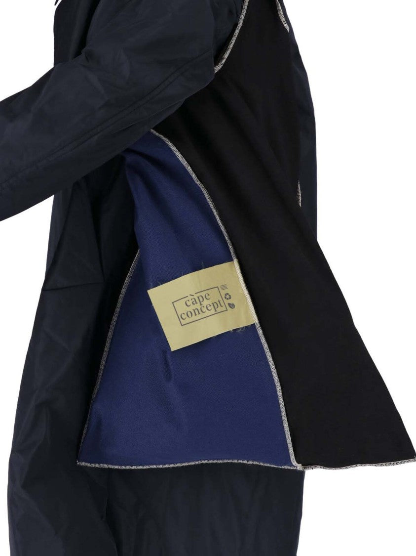 Cape Concept Black Water-Repellent Technical Fabric Cape Coat