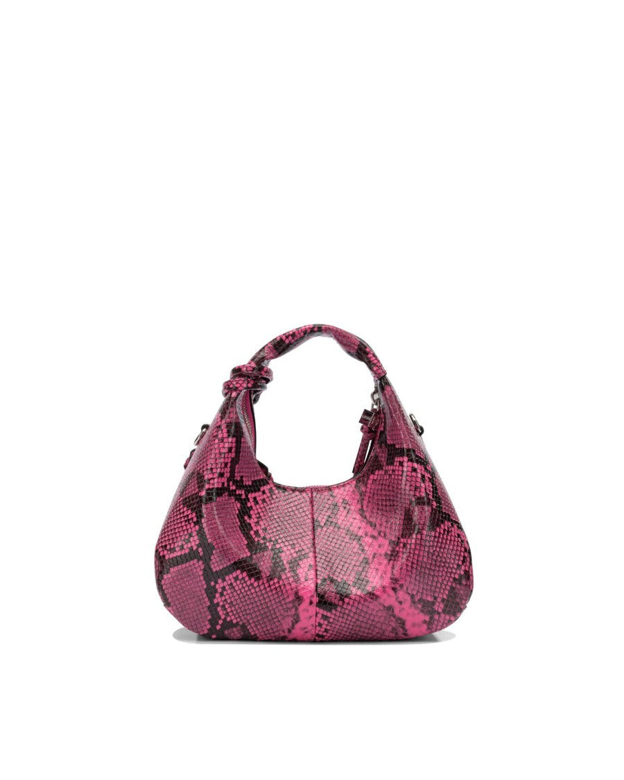 Ganni Snake Pink Mini Hobo