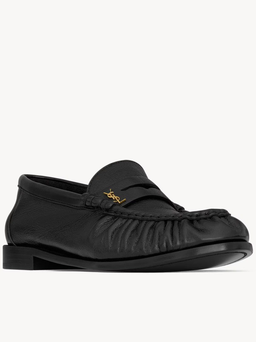 Saint Laurent Gathered Leather Loafers