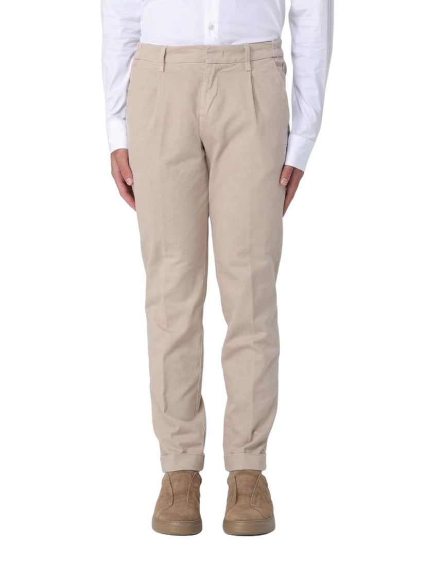 Fay Light Wheat Capri Pince Stretch Cotton Pants