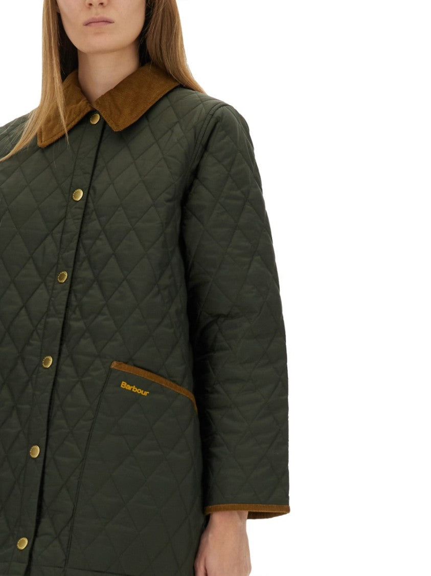 Barbour Quilted Short Jacket With Diamond Pattern