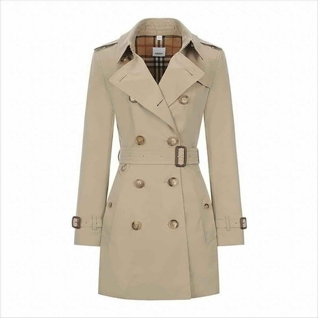 Burberry Double-Breasted Trench Coat With Belted Waist