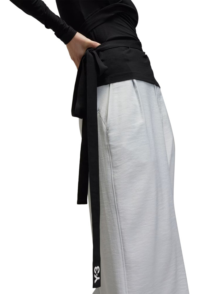 Y-3 Long-Sleeved Black Top With Wrap-Around Belt