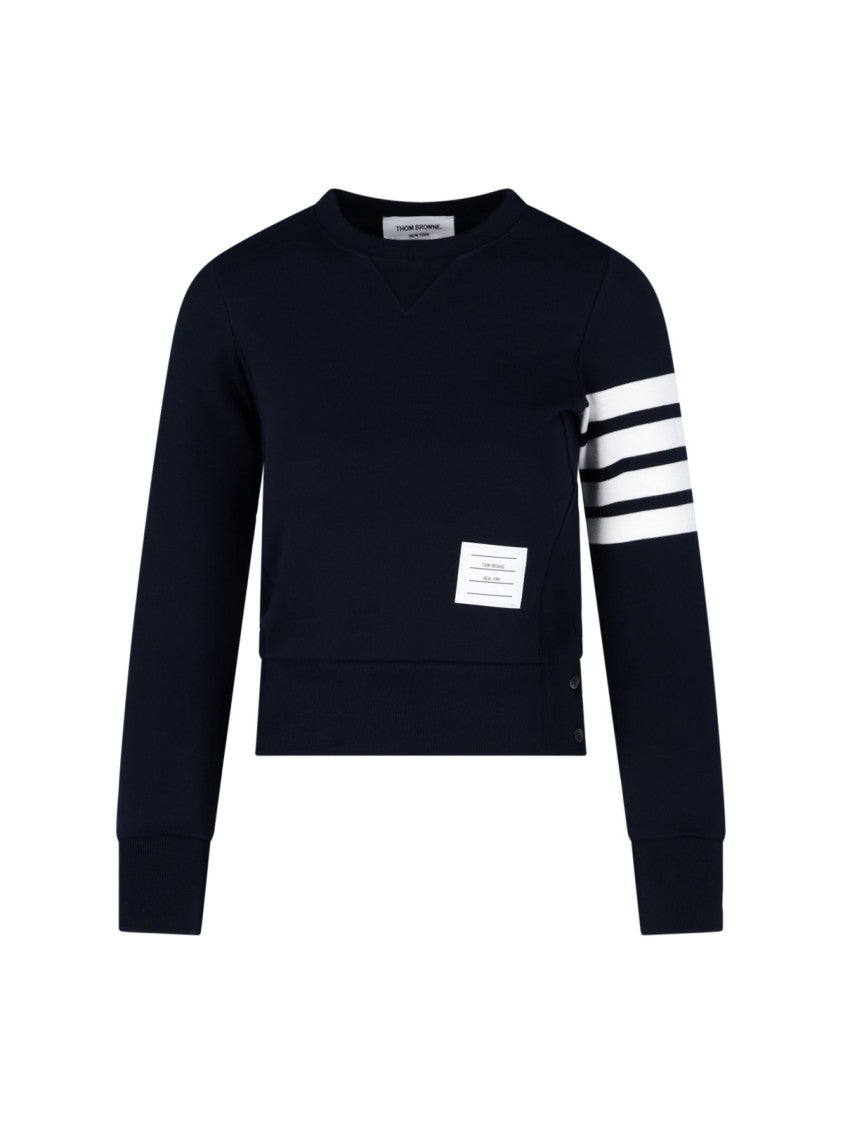 Thom Browne Blue 4-Bar Logo Cotton Sweatshirt