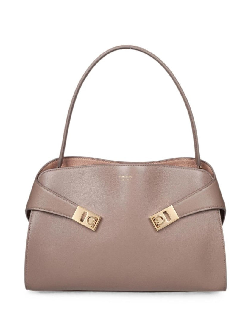 Ferragamo Smooth Calf Leather Structured Handbag