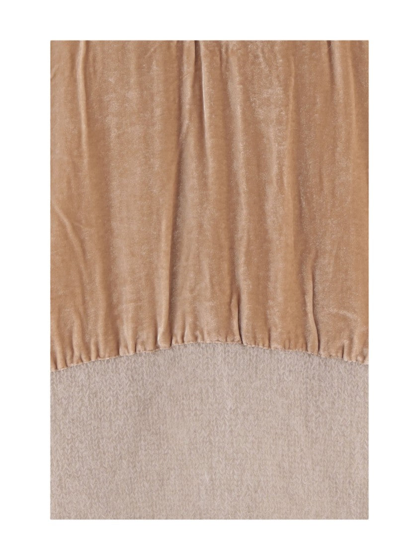 Maison Margiela Beige Mohair-Blend Velvet Appliqué V-Neck Sweater