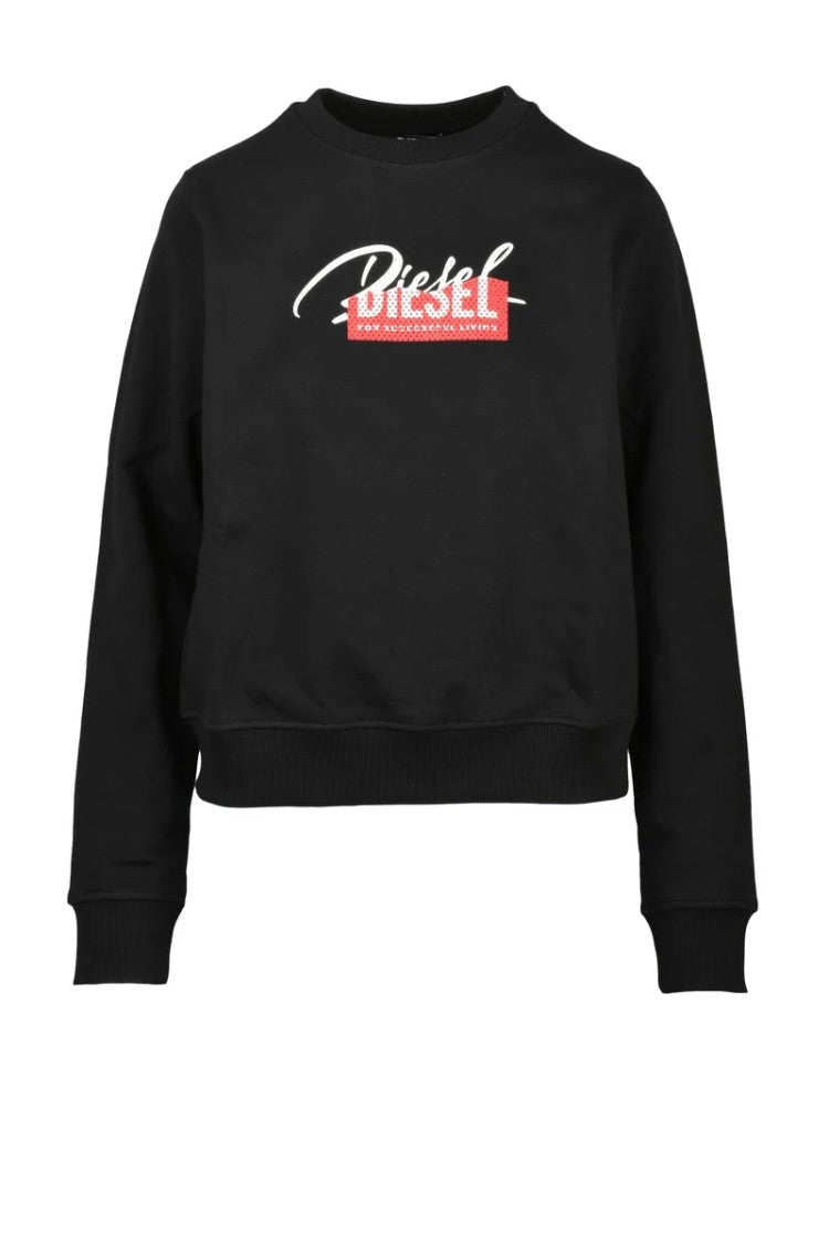Diesel Black Cotton Women's Cropped Sweatshirt