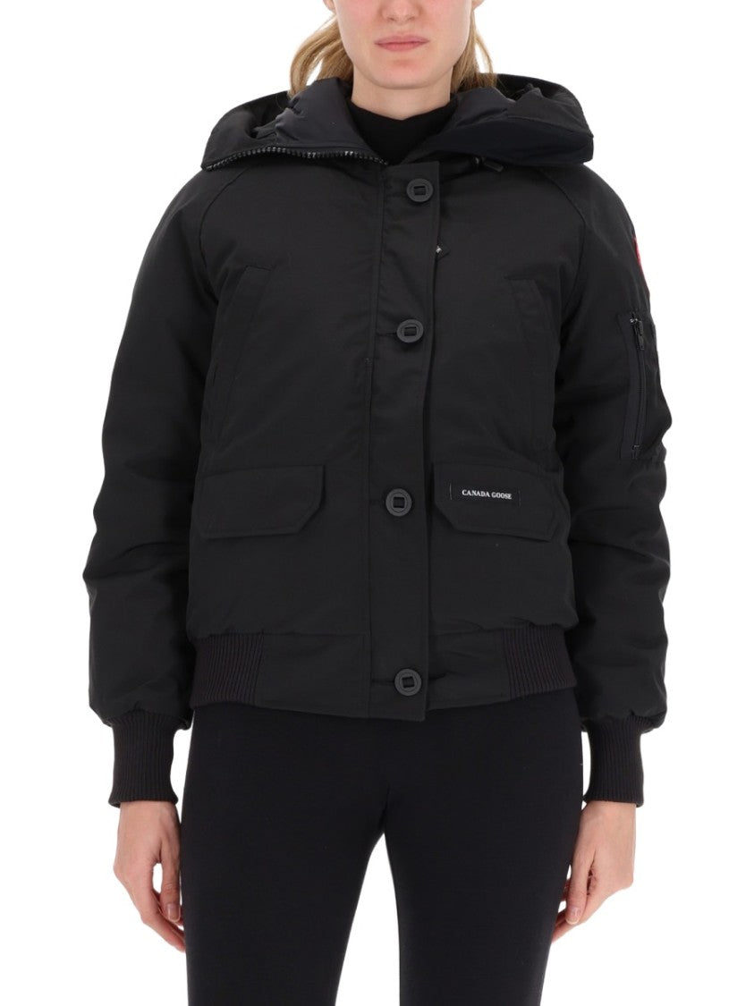 Canada Goose Cropped Black Sports Jacket With Hood