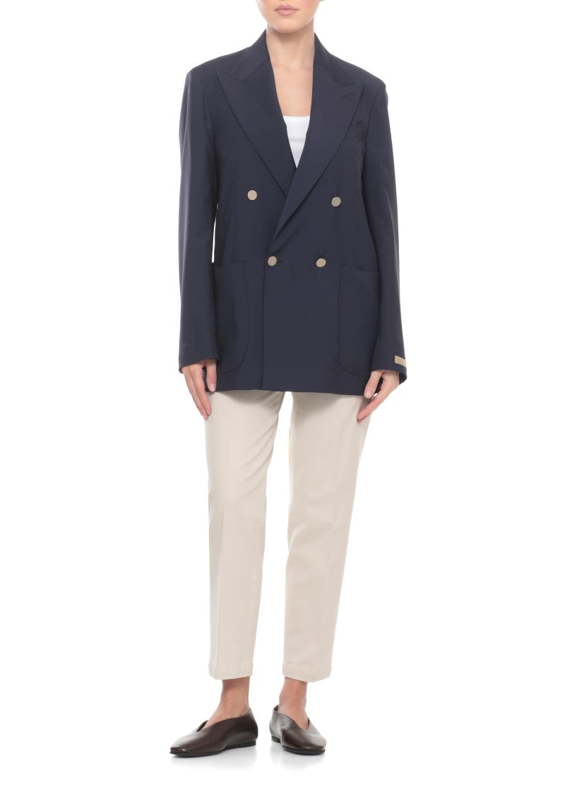 Briglia 1949 Blue Blanchette Double-Breasted Blazer