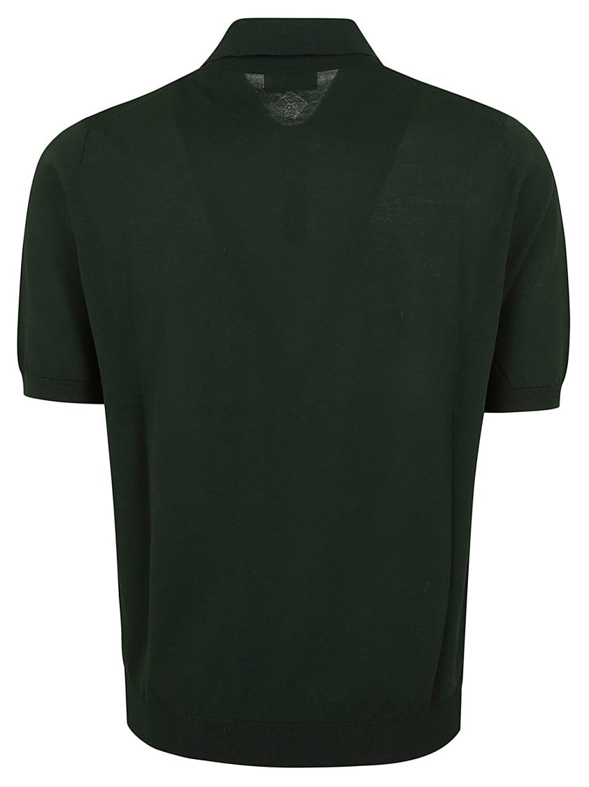 Ballantyne Polo Neck Pullover With Classic Button Front