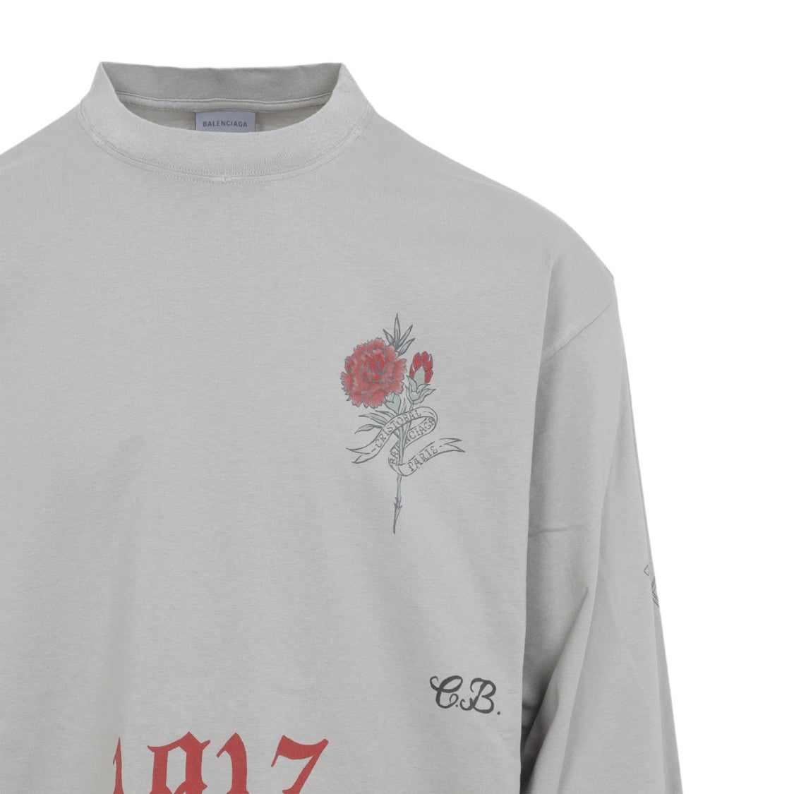 Balenciaga Long-Sleeve Graphic T-Shirt With Artistic Prints