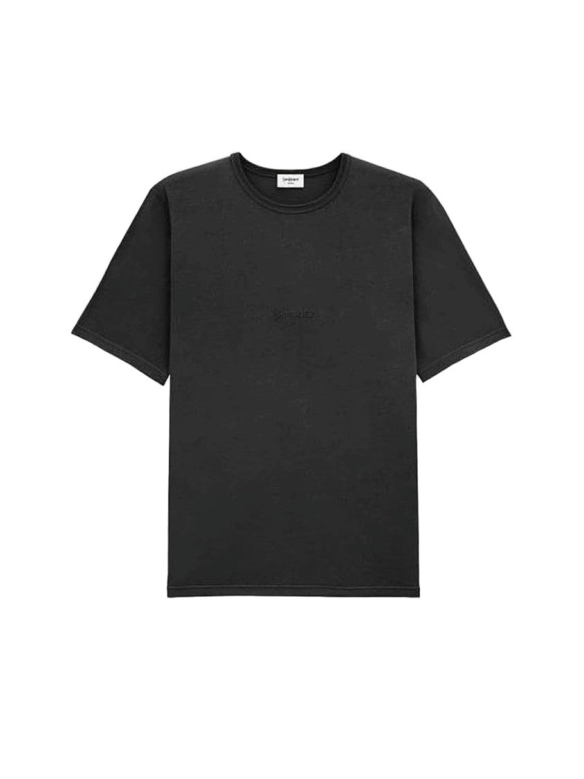 Saint Laurent Boxy Silhouette Black Cotton T-Shirt