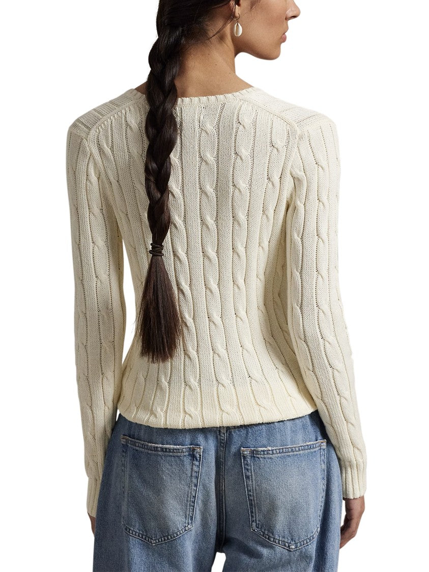 Polo Ralph Lauren Classic Cable Knit V-Neck Pima Cotton Sweater