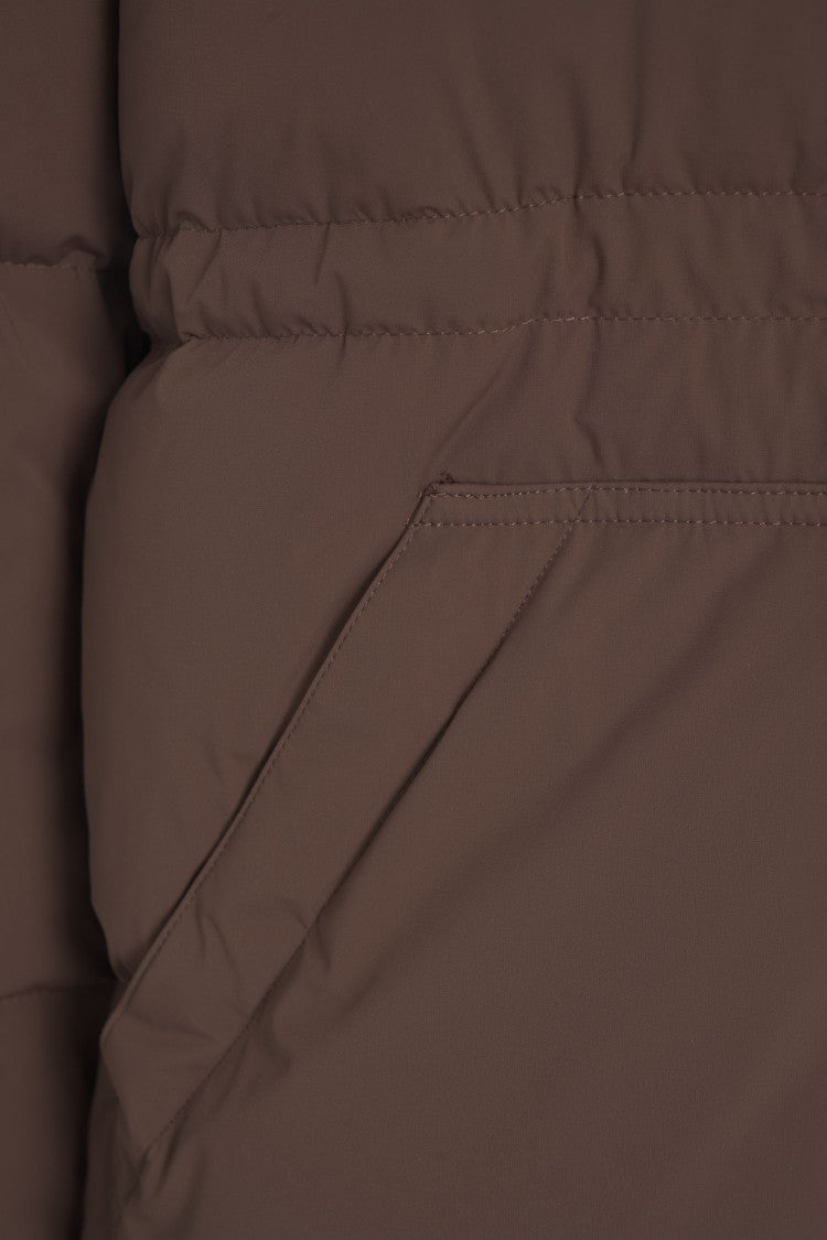 After Label Quilted Down Jacket With Tailored Drawstring And Functional Pockets