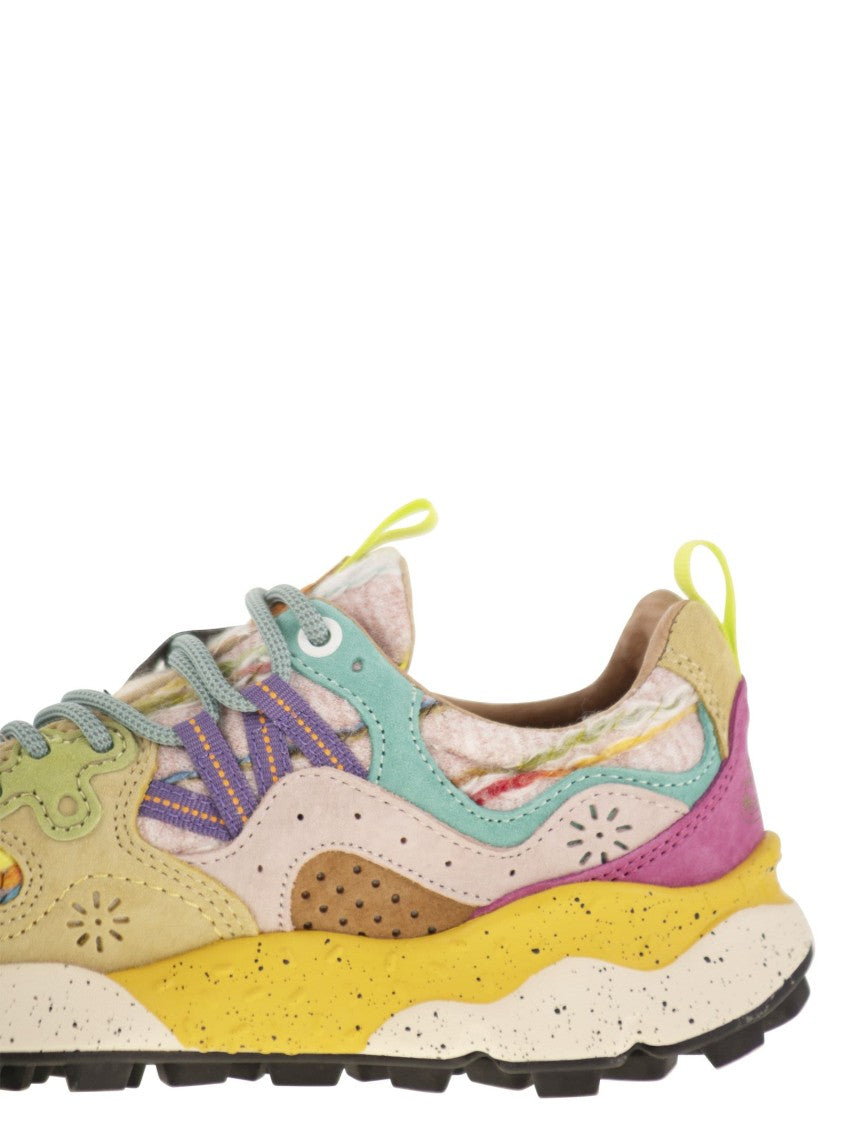 Flower Mountain Yamano 3 - Sneakers In Suede And Technical Fabric