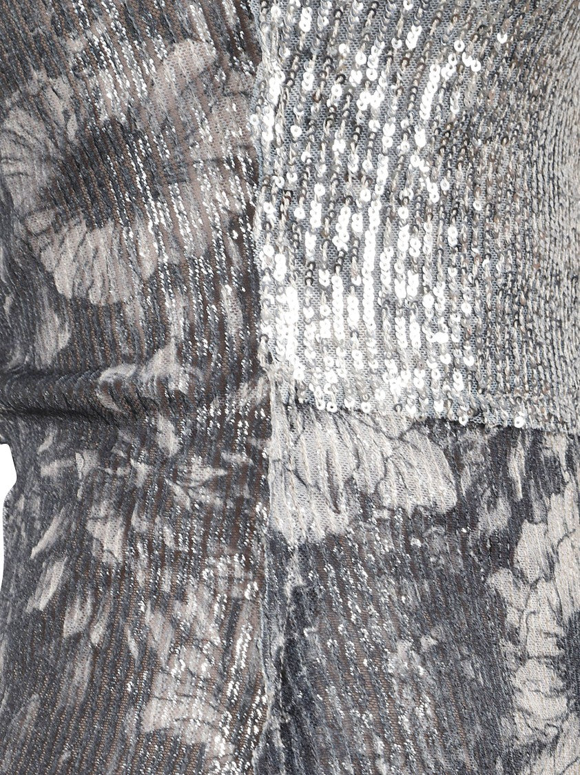 Maison Margiela Patchwork Sleeveless Top With Shimmering Sequin Accents