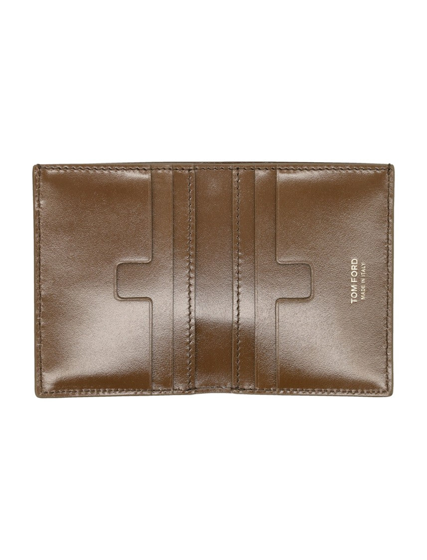 Tom Ford Small Snake Embossed Leather Folding Cardholder