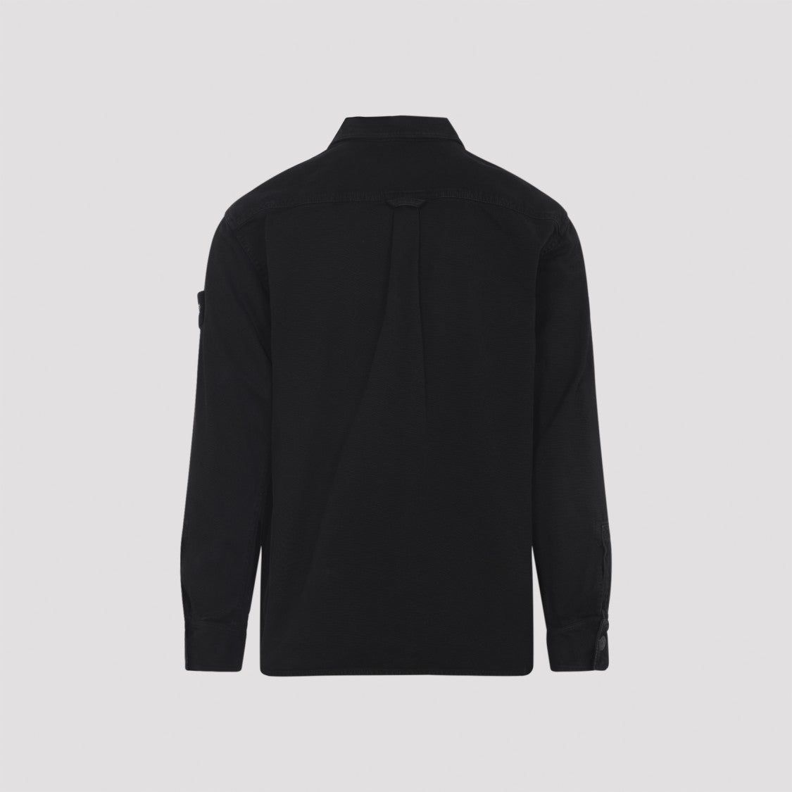 Stone Island Pointed Collar Cotton Shirt With Patch Pockets