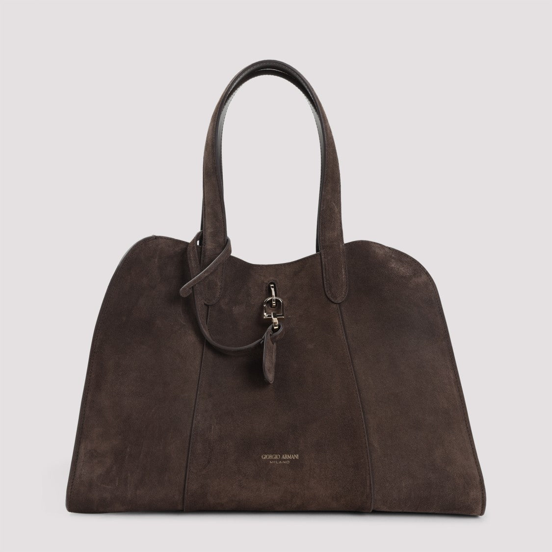 Giorgio Armani Brown Suede Calf Leather Handbag