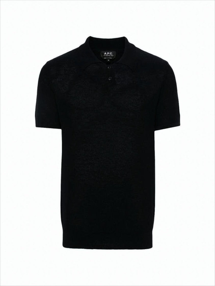 A.P.C. Dark Navy Short-Sleeve Polo Shirt