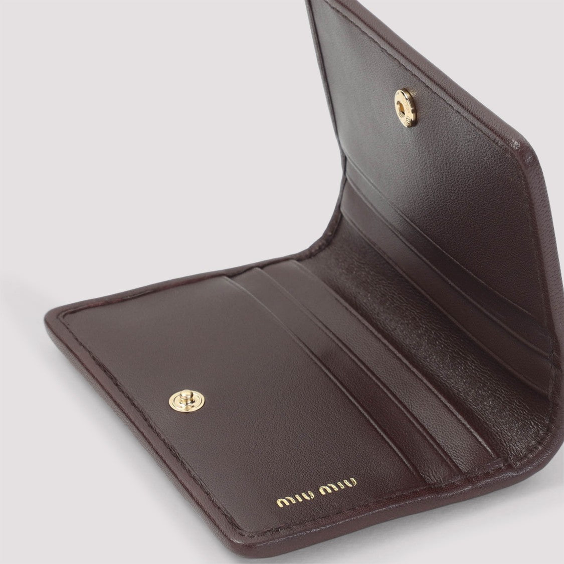 Miu Miu Brown Lamb Leather Card Case