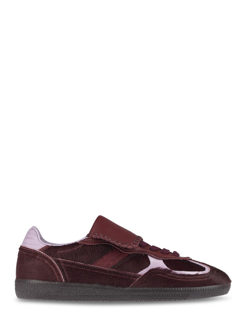 Alohas Soft Burgundy Leather Sneakers With Unique Closure