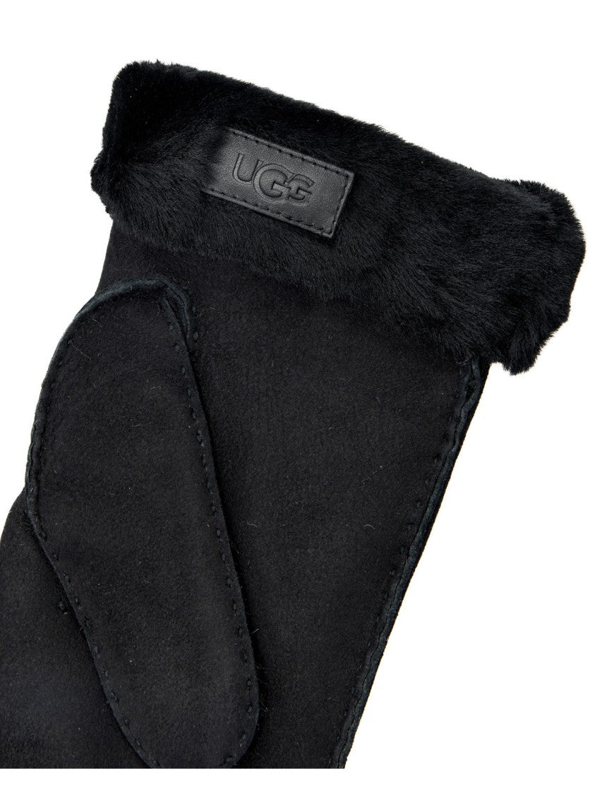Ugg Atherson Embroidered Sheepskin Mitten Gloves