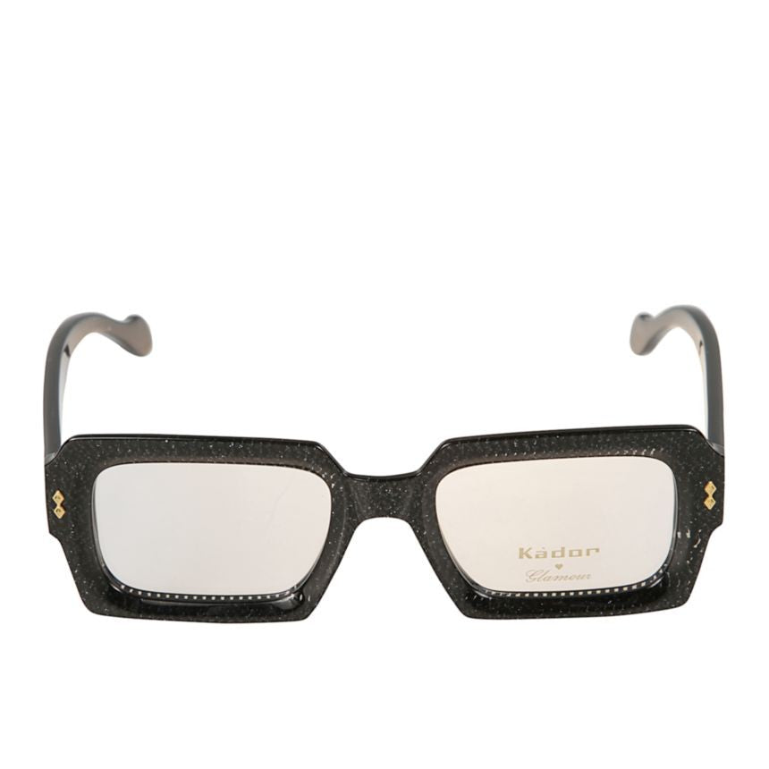 Kador Evy Glamour Textured Rectangular Frame Eyeglasses With Gold Accents