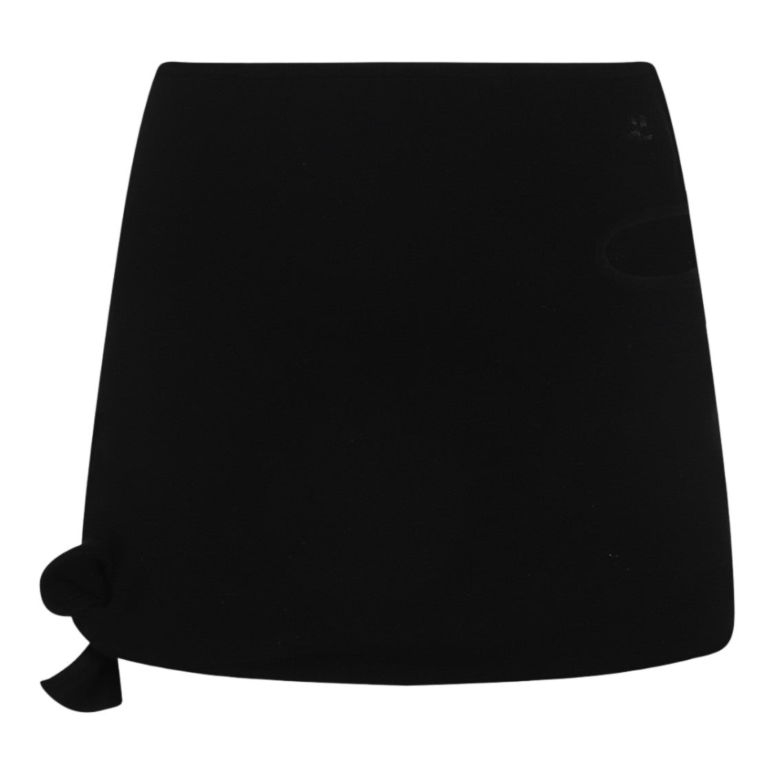 Courrèges Minimalist Black Mini Skirt With Bow Detail